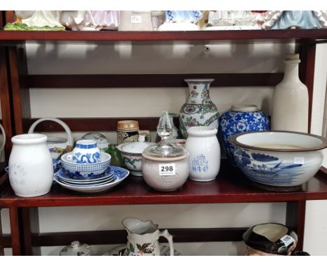 Shelf lot antique oriental and other items