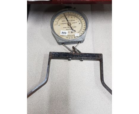 Old vintage advertising beer keg and scales
