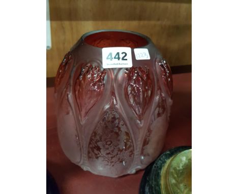 Ruby Etched Lamp Shade 