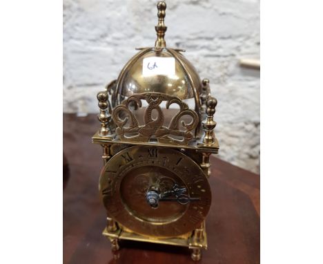 ANTIQUE LANTERN CLOCK AND KEY