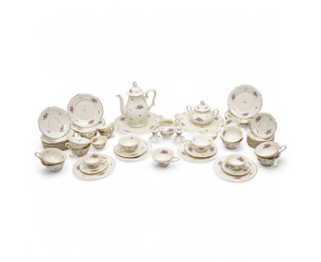 Rosenthal Chippendale part tea service for twelve, comprising teapot, covered sucrier, milk jug, tea cups, coffee cups and sa