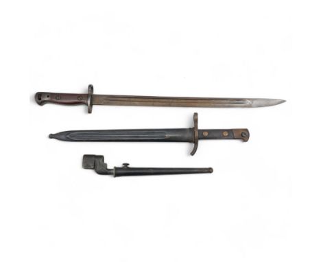 Finnish Civil Guard bayonet and scabbard by Hackman & Co, Wilkinson 1907 pattern bayonet and a British No.4 Mk.II spike bayon