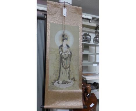 A Chinese scroll portrait of Guan Yin