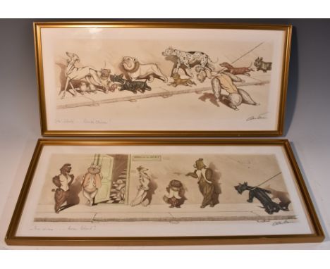 Boris O'Klein (1893-1985), by and after, a pair of dog caricatures, Oh! Liberté!...Liberté Chérie! and Tu viens...beau blond?