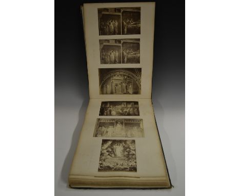 A 19th century connoisseur's scrap album, pasted with photographic depictions of Renaissance paintings, sculpture and objects