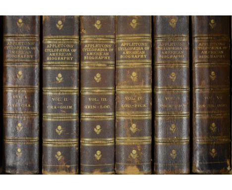 History - Appletons' Cyclopaedia of American Biography, edited by James Grant Wilson and John Fiske, six-volume set, D. Apple