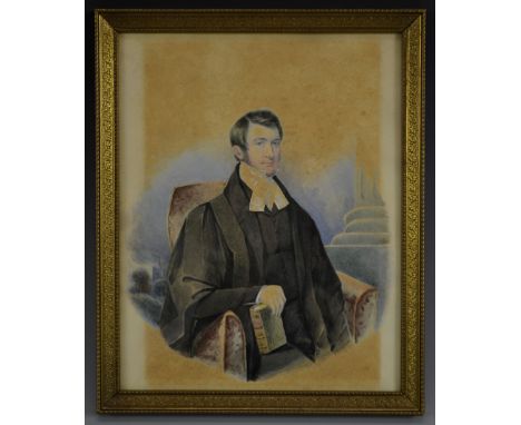 English School (19th century)Portrait of a Clericwatercolour, 23cm x 18cm