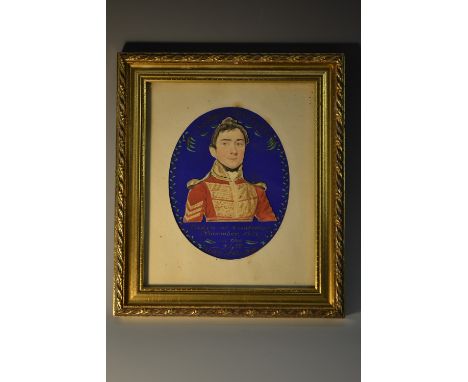 English School (early 19th century), a portrait miniature, of Joseph Wissett, Taken at Canterbury, November 1825, in the 24th