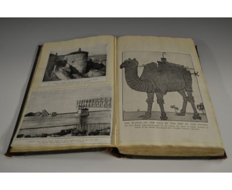 A WW1 scrapbook, probably collected by a sailor, magazine scraps from 1914 onwards showing the Royal Navy, British Expedition