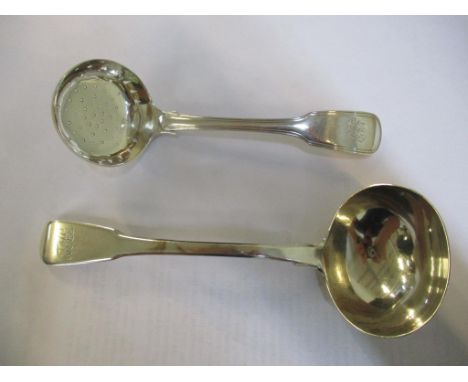 A silver ladle hallmarked London 1804 together with a sifter spoon hallmarked London 1833, 119.3gLocation: 