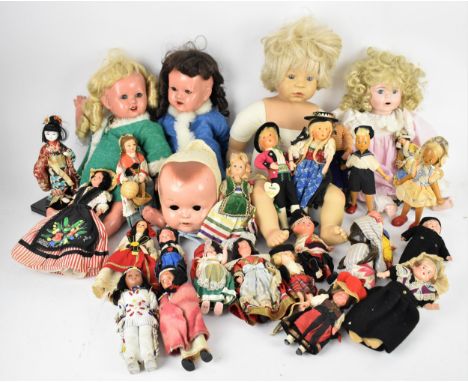 A collection of vintage dolls, to include small sized traditionally clothed international dolls from France (Brittany), Austr