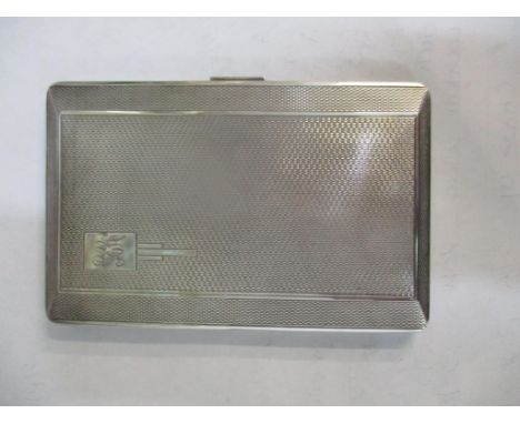 A silver engine turned early 20th century cigarette case 156.8g 