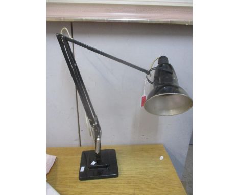 A Herbert Terry model 1227 anglepoise lamp in black with stepped square base Location: Upstairs 