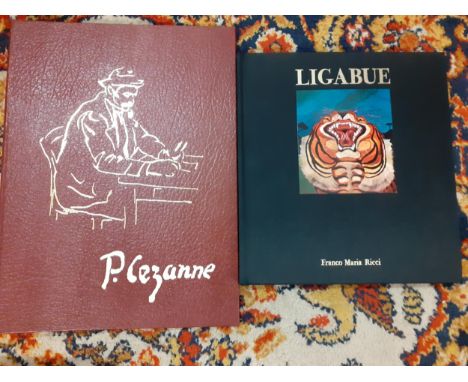 Books - Ligabue introduced by Marzio Dali'Acqua, a presentation book of his works in a black sleeve, written in Italian toget