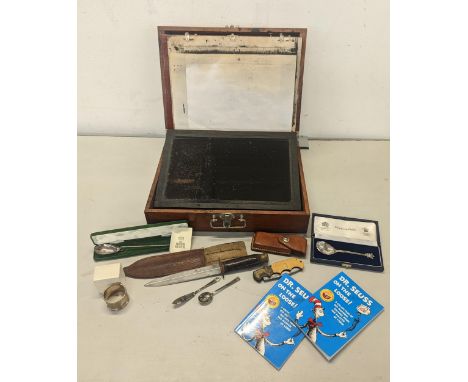 A mixed lot of collectables to include a mahogany cased Edlams, Bonton Duplicator No. 2 model, together with a silver Mappin 