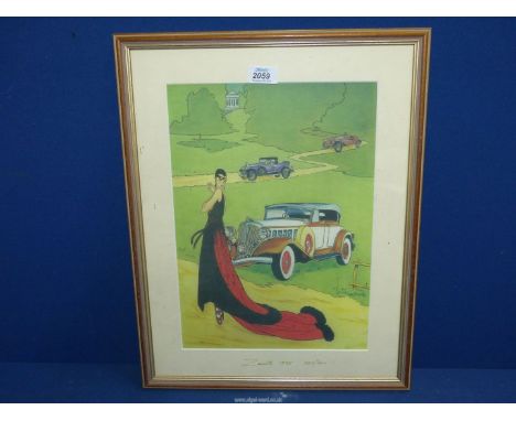 A framed and mounted Limited edition no. 386/500 Print by J Lehoerk-Bouet, Zenith 1995, 16" x 20 1/2".
