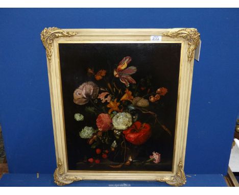 A late 19th century Oleograph of a painting by Jacob Van Walescapelle of a vase of flowers.