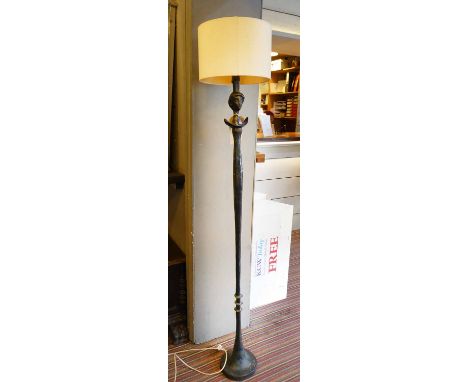 AFTER ALBERTO GIACOMETTI, Tete De Femme style floor lamp, with shade, 167cm H. 