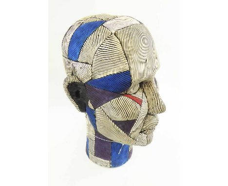 GRAINNE MCHUGH 'Making motley', original hand sculptured ceramic head, 39cm x 21cm x 27cm.