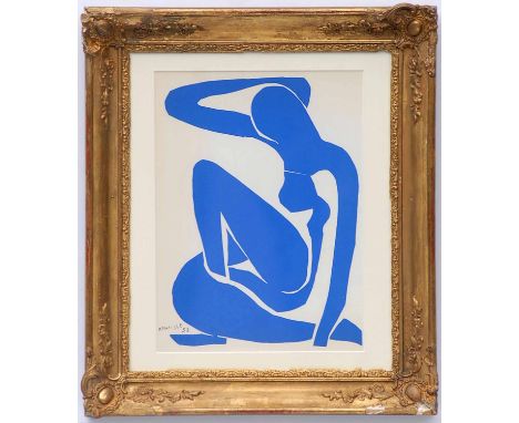 HENRI MATISSE 'Nu Bleu VI', original lithograph after the cut outs, 1954 edition printed by Mourlot, framed and glazed.