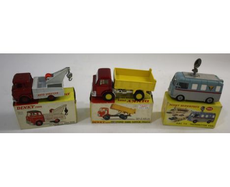 DINKY TOYS  3 boxed items, 434 Bedford T K Crash Truck (Auto Services), 438 Ford Tipper Truck (red cab, yellow tipper), and 9