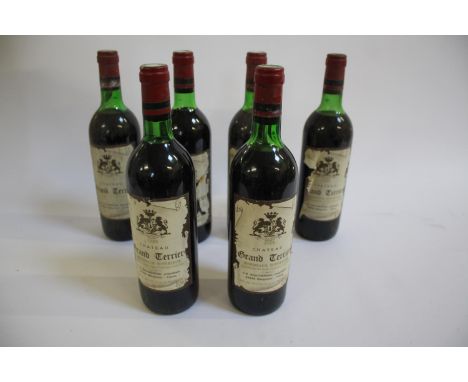 WINE - CHATEAU GRAND TERRIER 6 bottles of Chateau Terrier Bordeaux Superieur, 1985. (6)