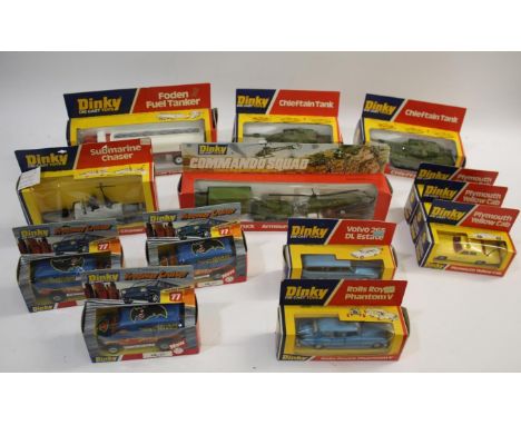 BOXED DINKY TOYS 21 boxed models including 950 Foden Tanker Burmah, 683 Chieftain Tank (x2), 303 Army Truck Set, 673 Submarin