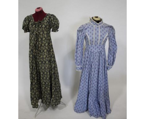 VINTAGE LAURA ASHLEY DRESSES a collection of 7 Laura Ashley cotton print dresses dating from the early to late 1970's. Includ