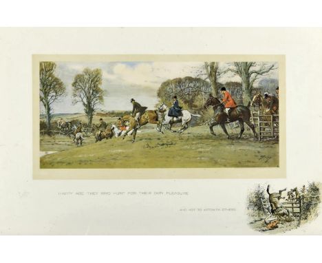 •AFTER SNAFFLES HAPPY ARE THEY WHO HUNT FOR THEIR OWN PLEASURE Colour print, with printed remarque, signed  Sight 47 x 73.5cm