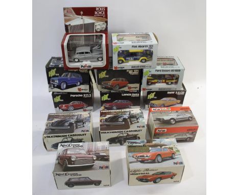 POLISTIL &amp; BURAGO BOXED DIE CAST TOYS 1/20 scale including 7 boxed Burago cars, including 107 Lancia Beta, 102 Porsche 91