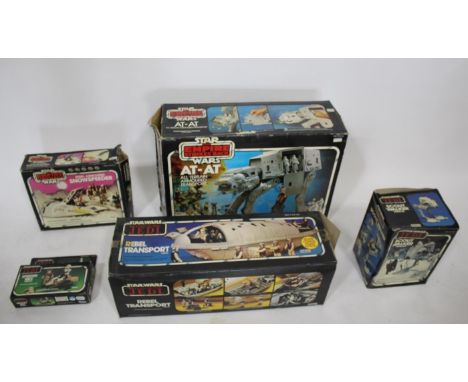 VINTAGE STAR WARS TOYS - BOXED 5 boxed items including Scout Walker Vehicle (Palitoy), Snowspeeder (Palitoy), Speeder Bike Ve