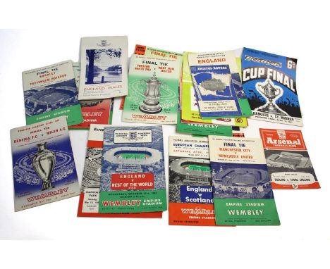 VINTAGE FOOTBALL PROGRAMMES a qty of International and Club football programmes from the 1950's and 1960's, including Man Cit