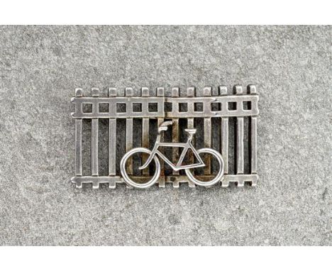 A Georg Jensen silver bicycle brooch  rare and unusual, model No. 252, marked GJ 925S, Denmark, 252, hallmarked G.J L.d' and 