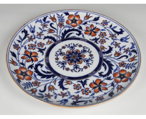 A large Minton's "Eagle Japan" ceramic charger  with stylised floral decoration stamped and marked beneath ‘Mintons’, 15in. (