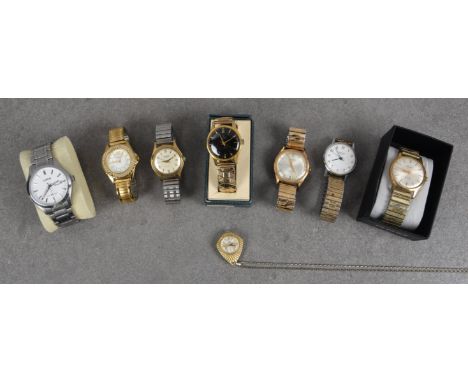 A small group of vintage watches  including a gold plated 1950s-60s Unomatic Automatic gents watch; a 1950s gold plated Silva