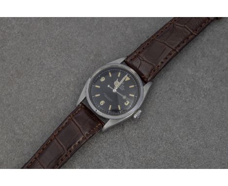 Rolex - an early stainless steel automatic Explorer wrist watch  Ref: 6150,  "Bubbleback", c.1953. signed Cal:775 18J Movemen