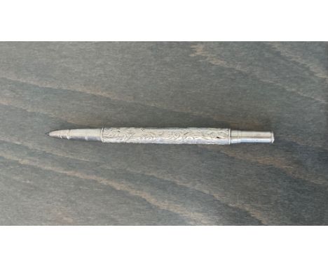 An extremely rare early silver mechanical pencil - Perry’s clutch mechanism with lead sharpener in the release button  Marked