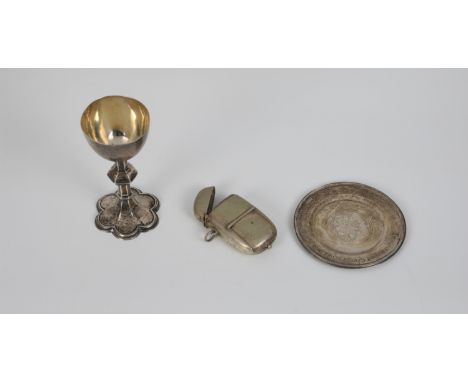 A Victorian travelling silver two piece communion set  Thomas Thomason &amp; Co, Birmingham, 1894, comprising a chalice and p