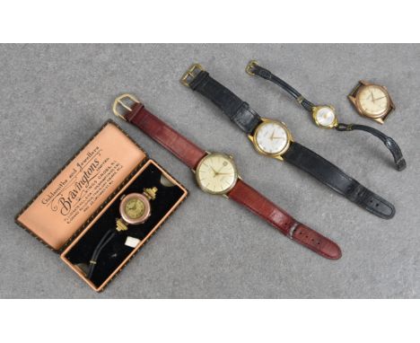 A 1950’s 14ct Gold Porta Automatic Manual Wind Gentleman’s Wrist Watch  Together with four other vintage wrist watches for re