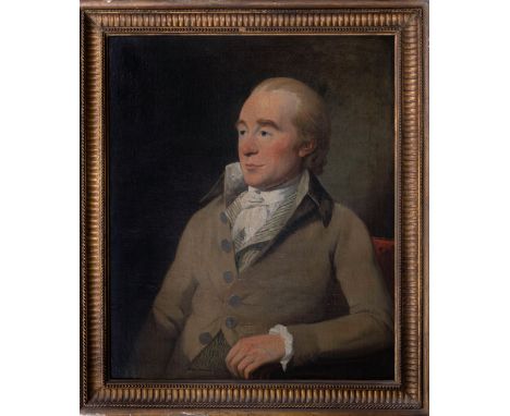 Scottish School, late 18th century  Portrait of Robert Craig of Overnewton in 1795  oil on canvas, inscribed in ink on a labe