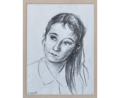Caroline Vatcher (Caroline Osborne, Duchess of Leeds) (Jersey, 1931-2005)  Portrait of a Young Woman, charcoal on laid toned 