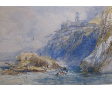 JAMES DUFFIELD HARDING OWS (1797-1863)Persano, on the Bay of Naplespencil and watercolour heightened with bodycolour on water