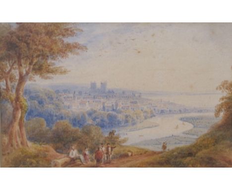 ATTRIBUTED TO J. ADOLPHE KISTE (op.c 1840-1860)A View of Exeter from Exwick Hillwatercolour3 1/2 x 5 1/2 in (8.9 x 13.9cm)A l