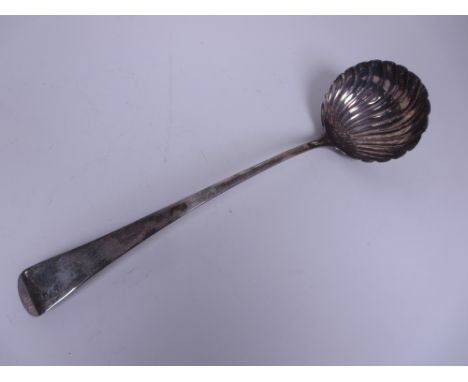 A George III silver Ladle old english pattern with scallop bowl, London 1808, maker: Urquhart &amp; Hart