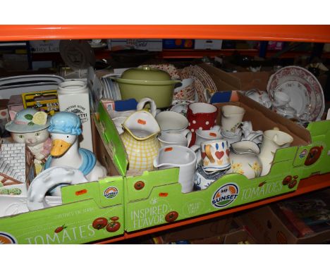 FIVE BOXES OF ASSORTED CERAMICS to include a group of Royal Worcester 'Evesham Vale' tea wares comprising a tea pot, cups, sa