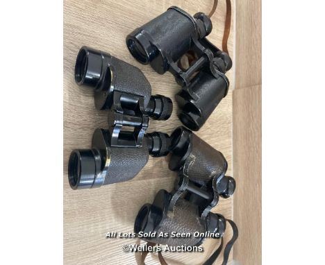 THREE PAIRS OF VINTAGE BINOCULARS