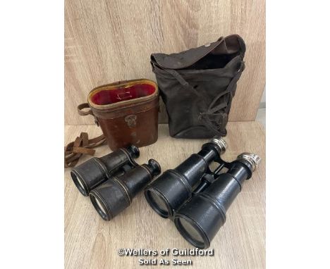 TWO PAIRS OF BINOCULARS INCLUDING " ADMIRAL" ARMY &amp; NAVY AND FRED ARCHER PARIS 