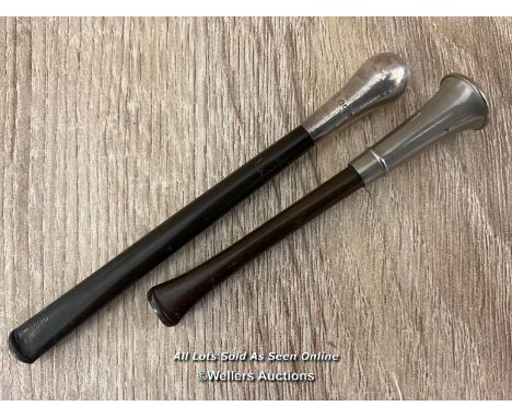 TWO VINTAGE CIGARETTE HOLDERS ONE WITH SILVER TOP 