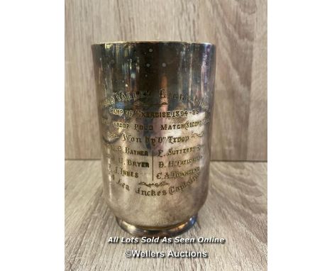 A TANKARD AWARD ENSCRIBED BURMA VALLEY LIGHT HORSES POLO MATCH CALCUTTA DATED 1894 - 95 