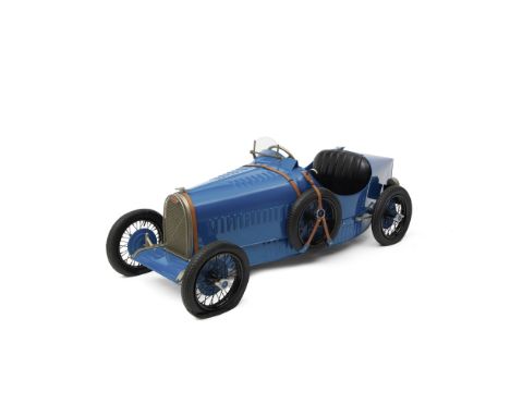 A modern 'Bugatti T-37' child's carRestored, L-frame chassis painted black, steel body panels including removable louvred bon